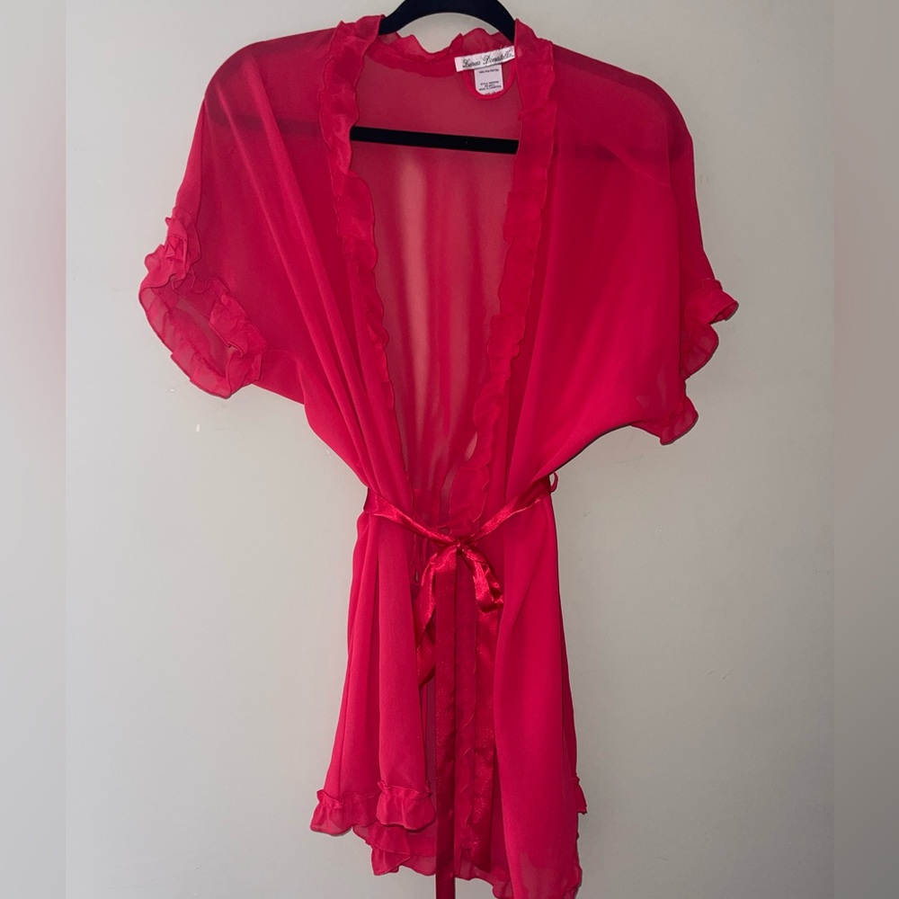 Linea Donatella Vibrant Red Sheer Robe